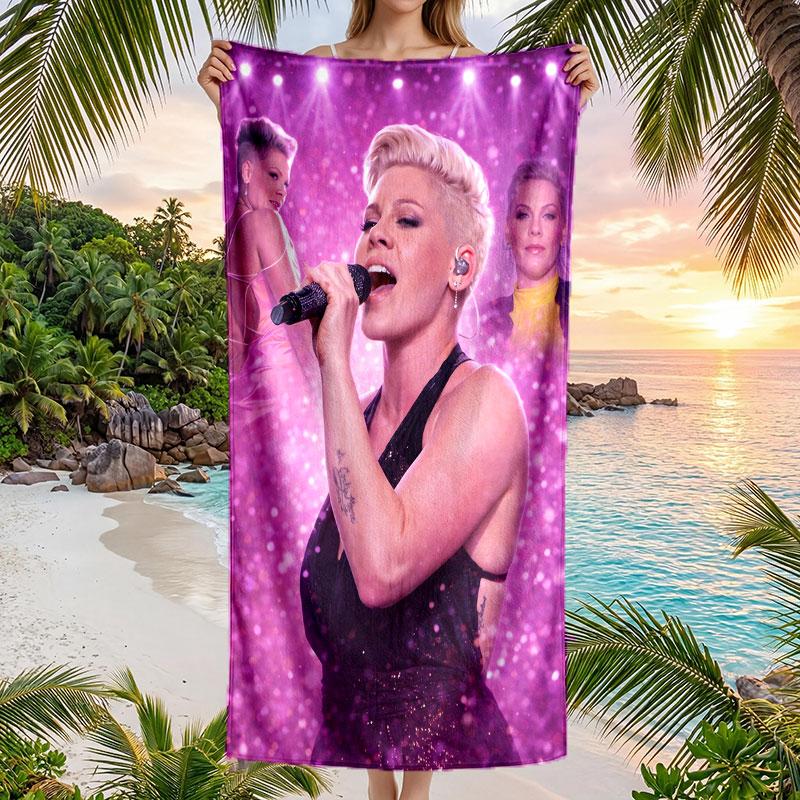 Large Beach Towel Quick Dry Absorbent Towel For Beach IndoorP!nk singer