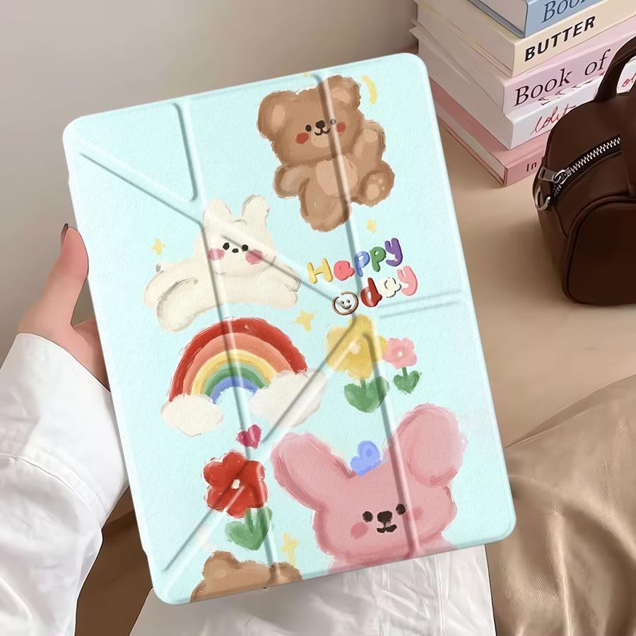 Tablet Case For iPad Mini 6 7 Pro 2025 Air 4 5 M3 M2 1 2 M4 11inch Pro 11th 10th 9th 8th 7th 12.9inch Holder Cover Cute Little