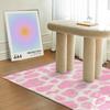 Pink Smiling Cow Print Area Rug – Carpet for Bedroom Living Room, Pastel Accent Floor Mat Decor