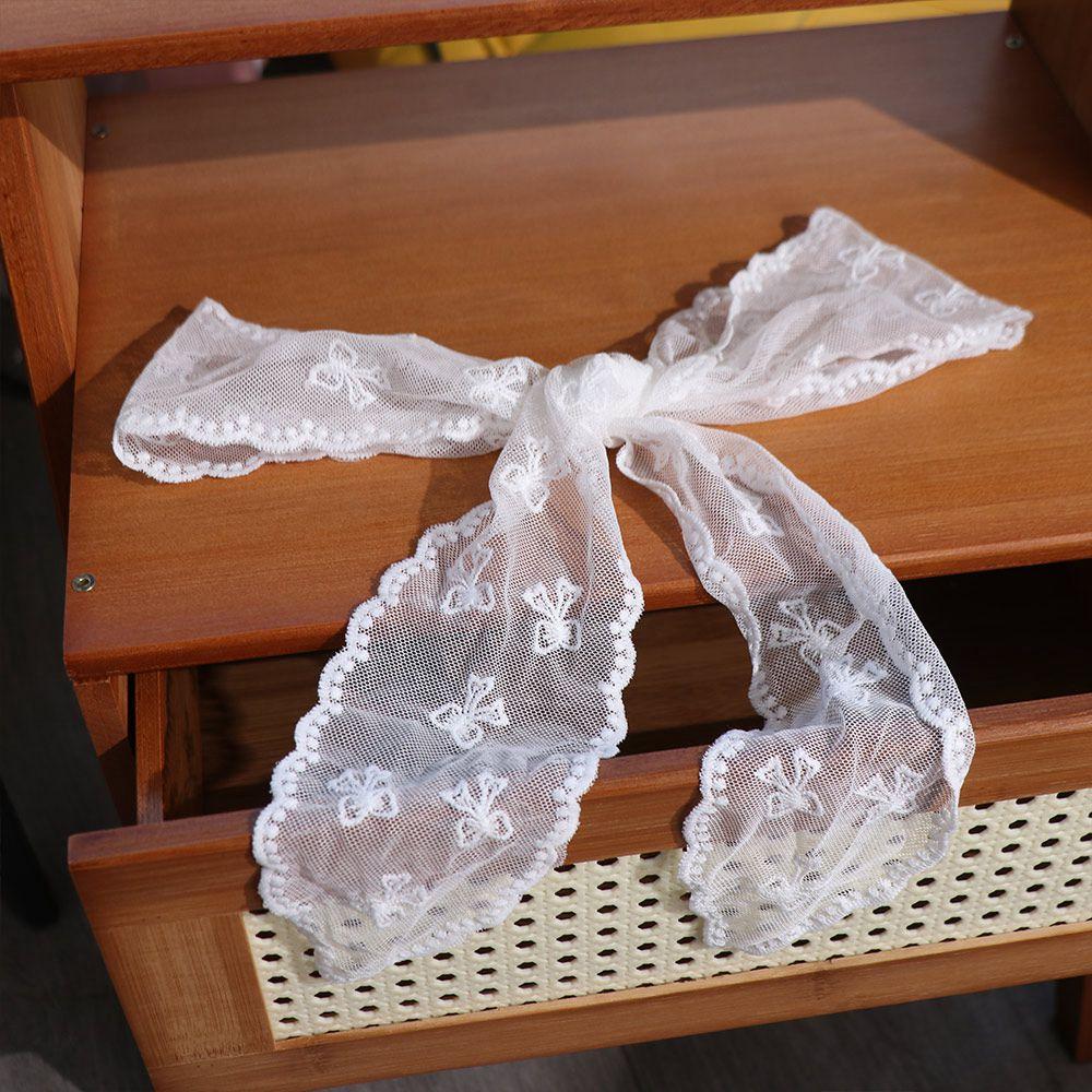 Soft Wrap Lace Hair Scarf Adjustable Ribbon Hair Strap French Sweet Bow Headband  Wedding
