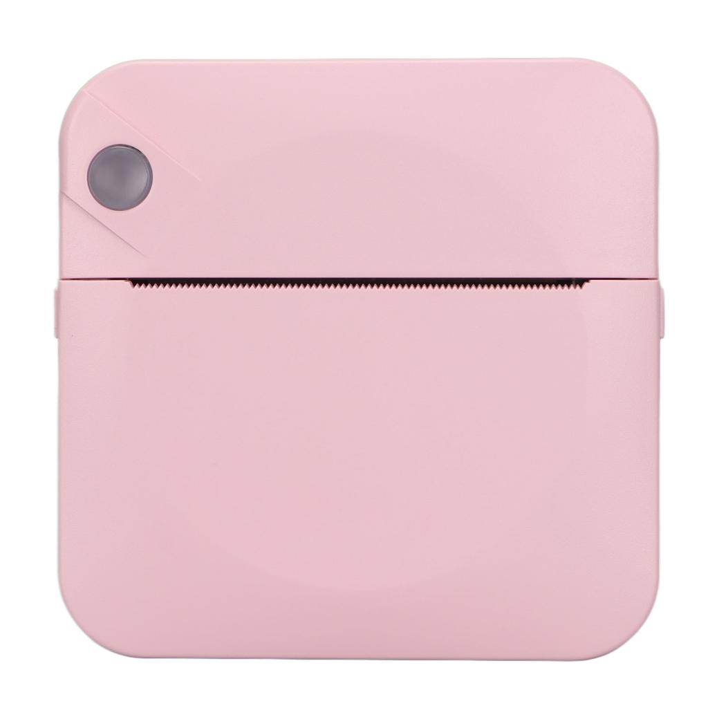 Mini Printer 200DPI Thermal Paper Ergonomic Design Rechargeable Battery Safe Stable Portable Printer for Home OfficePink