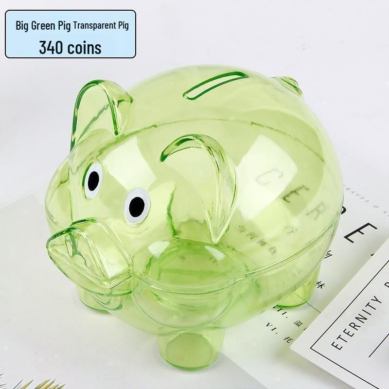 Cartoon-Sparschwein: Transparente, langlebige Sparbüchse aus Kunststoff für Kinder