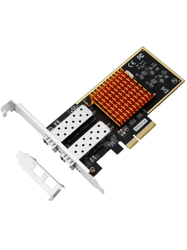 Port PCIe thernet Server pter 2 SFP PCI-E cal Fiber k Card with Aluminum Heatsink