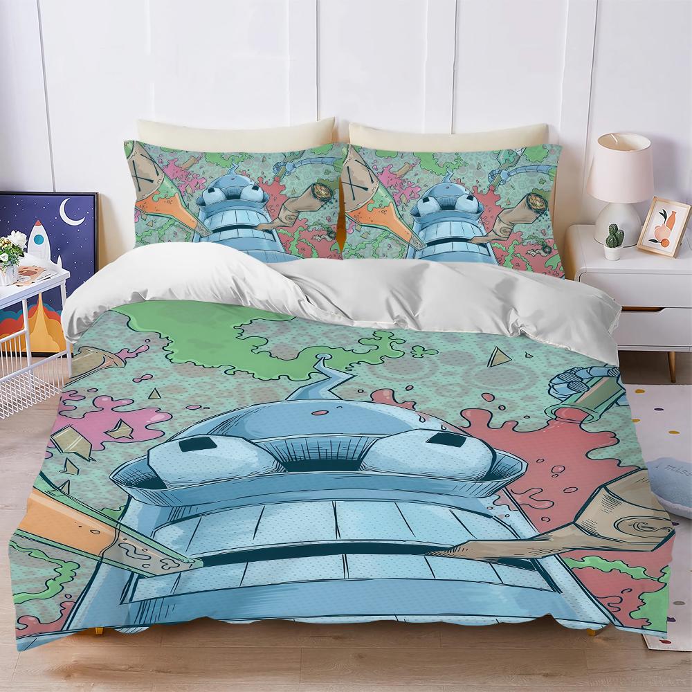 Cartoon F-Futurama Duvet Cover Set Soft Wash Bed 3 Piece Summer Comfortable Student Dormitory Home Baby Bedding Best seller