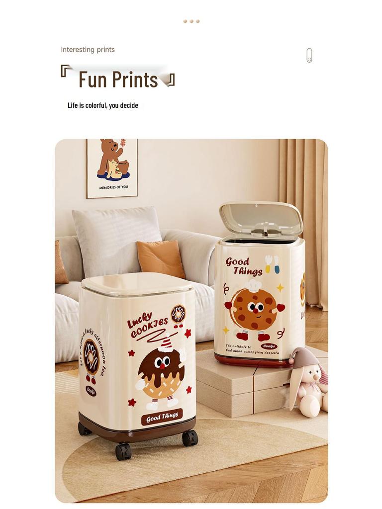 Mülleimer mit Rädern und Klappdeckel: Großes Fassungsvermögen für das Wohnzimmer