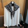 British Korean Niche  Wool Knitted Triangular Scarf Women Stripe Headscarf Knitted Scarf Multi-Functional Warm Knitted Scarf