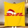 Oblíbená logistická značka DHL Express Měkká fleecová deka Coral Fleece 310 g/m² Nadýchaná teplá přehoz na pohovku postel gauč dekorace do ložnice