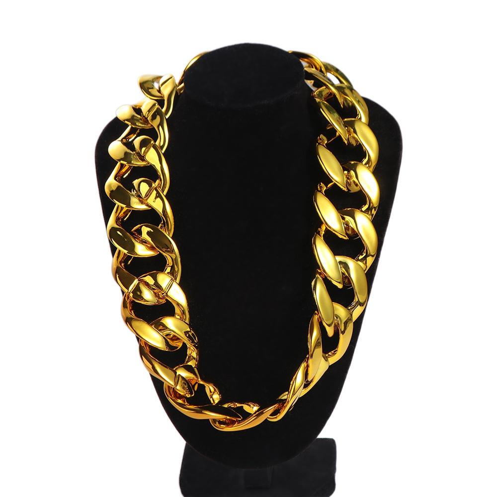 Gold Plated Punk Thick Chain Necklace Fashion Jewelry Sweater Chain Men Exaggerated Necklace