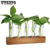 5 st Växtförökningsstation Växtterrarie med Träställ Växtkrukor för Hydroponik Små Födelsedagsträdgårdsgåvor