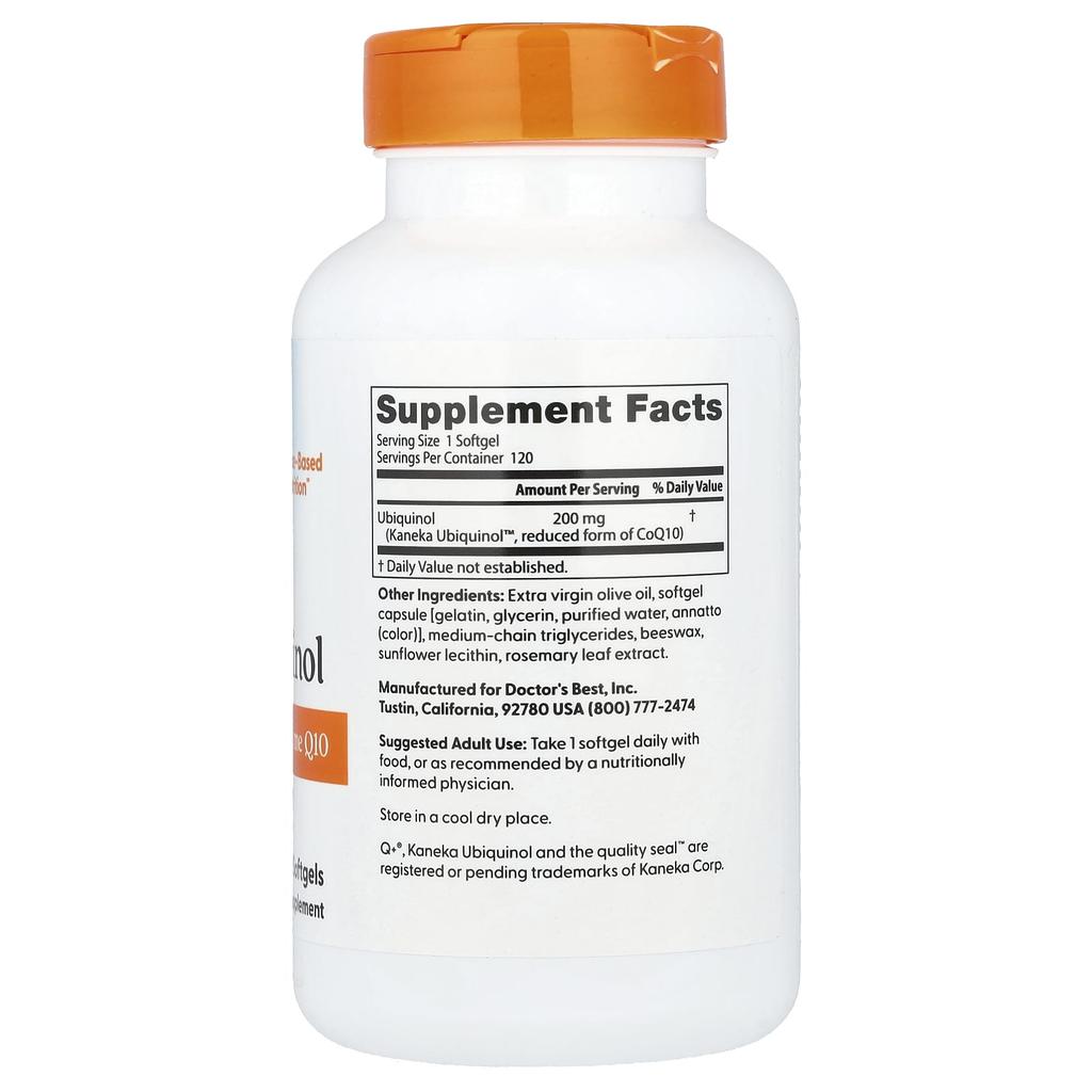 Doctor's Best Kaneka with Ubiquinol, 200Mg, 120 Softgels