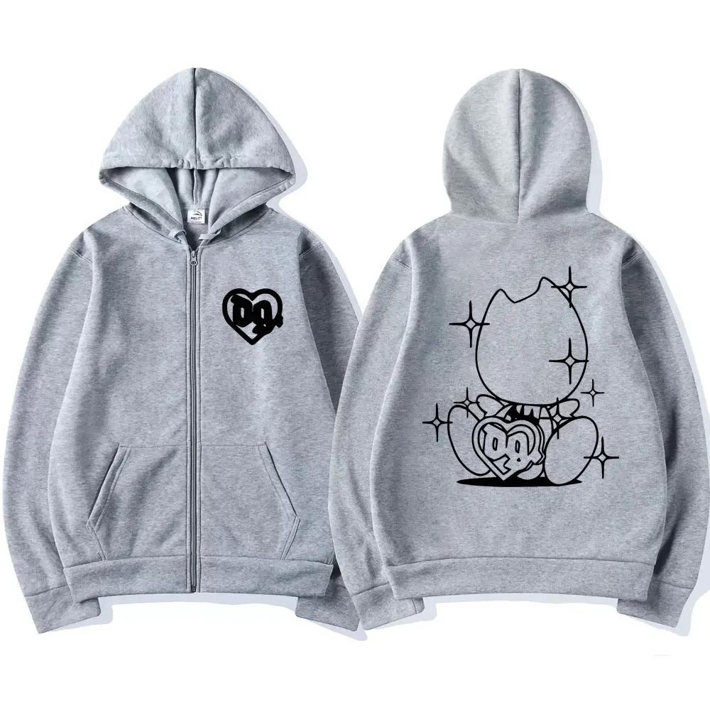 Bladee Drain Gang Print Fashion Zipper Hoodies Men Women Casual Oversized Zip Up Sweatshirt Streetwear Autumn Jackets