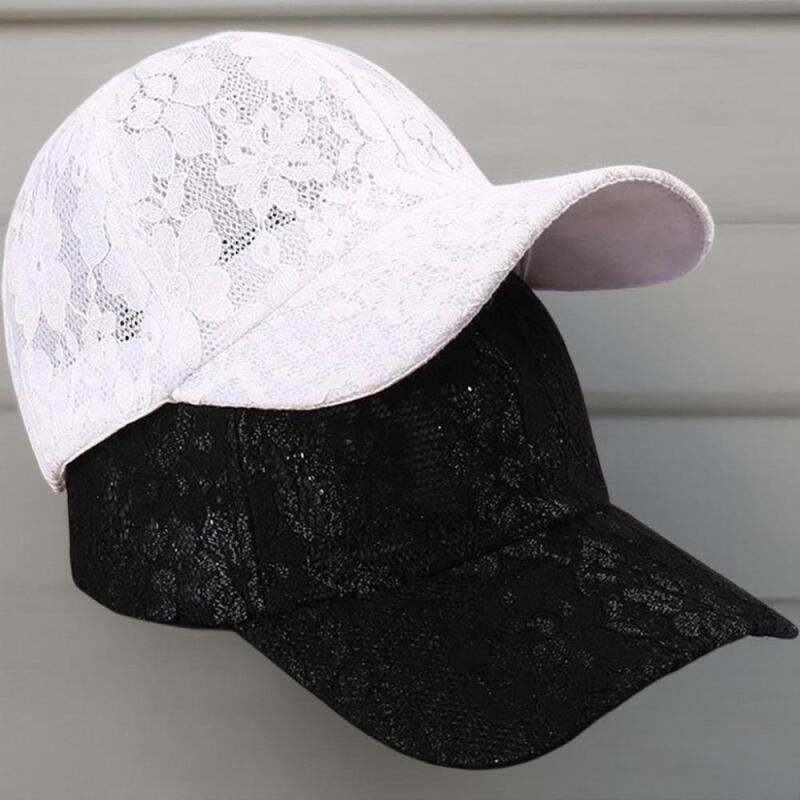 Lovely Floral Embroidered Lace Baseball Cap for Women