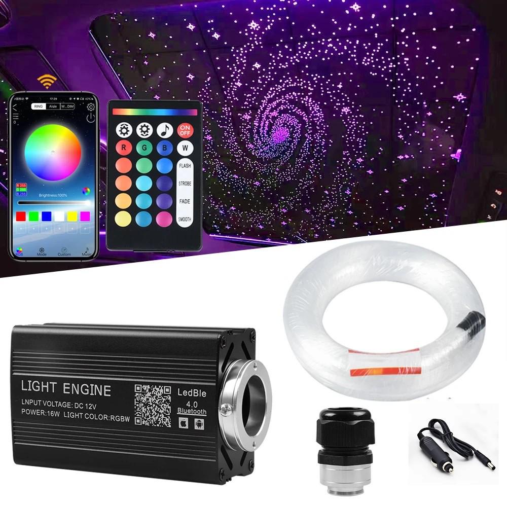 RGBW Sternenhimmel LED-Licht-Kit mit Glasfaser-Kabel, Mobile App, Sprach- und Fernbedienung