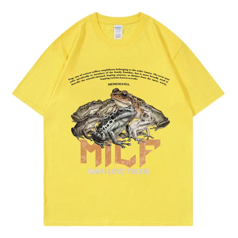 Man I Love Frogs Funny Meme Graphic T Shirts Mens Women Vintage Fashion Short Sleeve T Shirt Summer Casual Loose Cotton Tshirt
