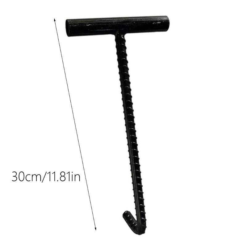 10mm Manhole Lid Opener Manhole Hook with Comfortable Grip Handle for Constructions Workers Quick Lid Handling