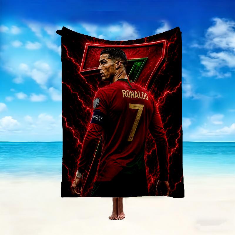 Cristiano Ronaldo Pattern Blanket, Cozy Blanket for All-Season Comfort on Sofas, Beds, Office, Car, Camping and Travel