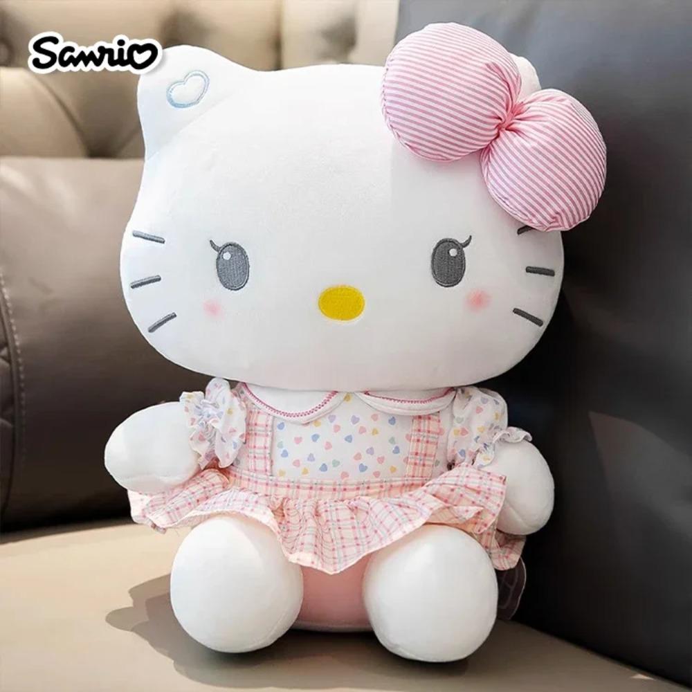 

Sanrio Hello Kitty Kuromi Melody Cinnamoroll Плюшевые игрушки Лолита Каваи Ребенок Подарок на день рождения Мягкие игрушки Детская кукла для девочки 25cm белый