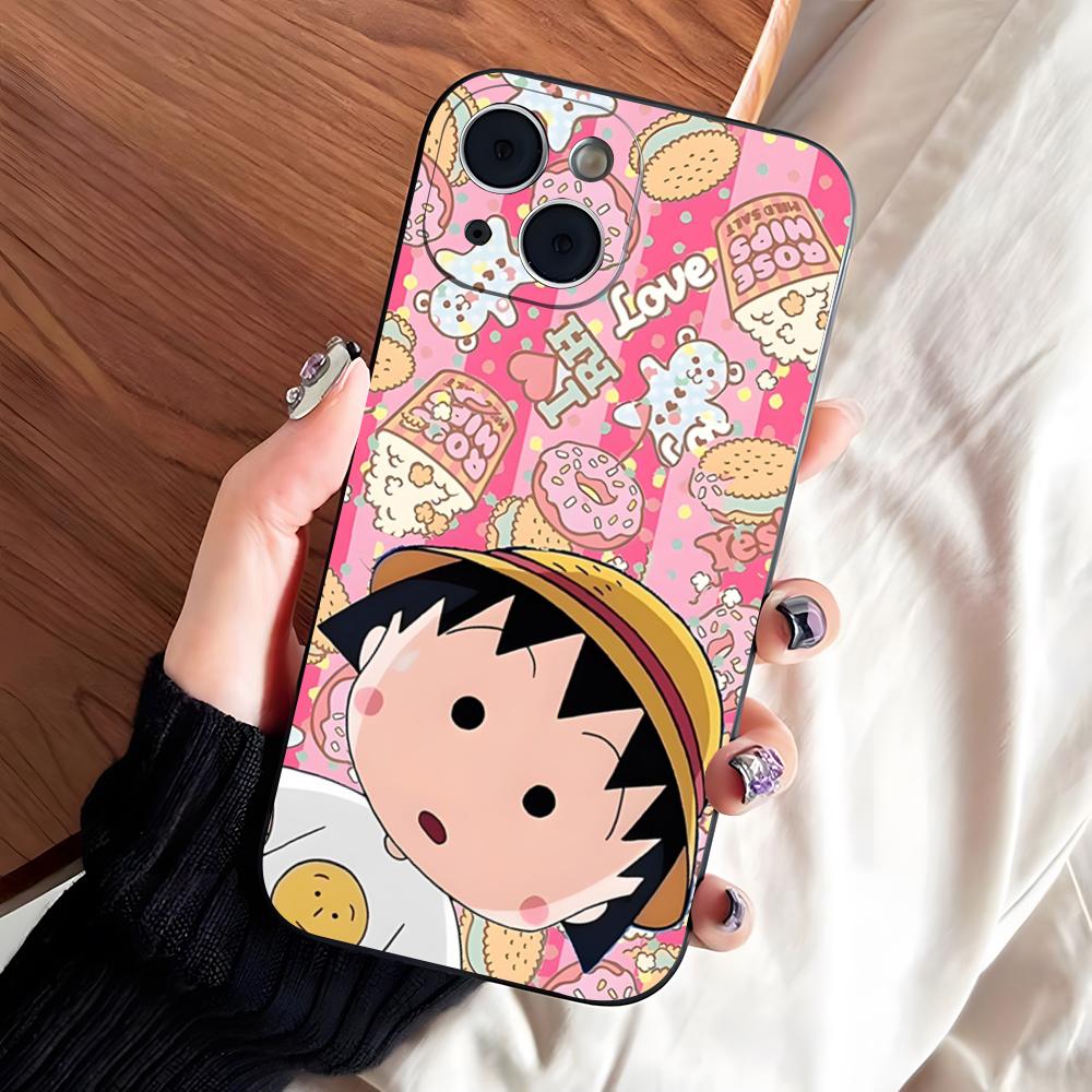 Chibi Maruko-chan Phone Case For IPhone 17 Pro Max 16 15 14 Pro Max 13 11 X Xs Xr 8 7Plus Silicone Cover