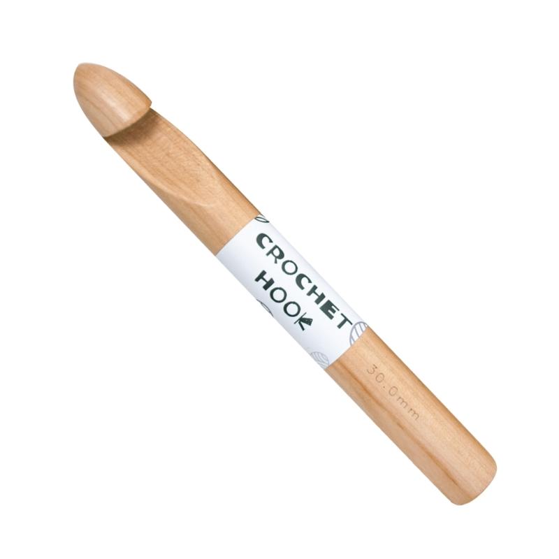 Beech Crochet Hook 30mm 35mm Thick Crochet Needle for Weaving Bag, Sock X3UC