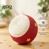 Kitten Hunting Training Ball Cat Scratching Ball Drum Shaped Paper Rope Interactive Claw Grinding Toy Rolling for Indoor Cats To Scratch Pat,