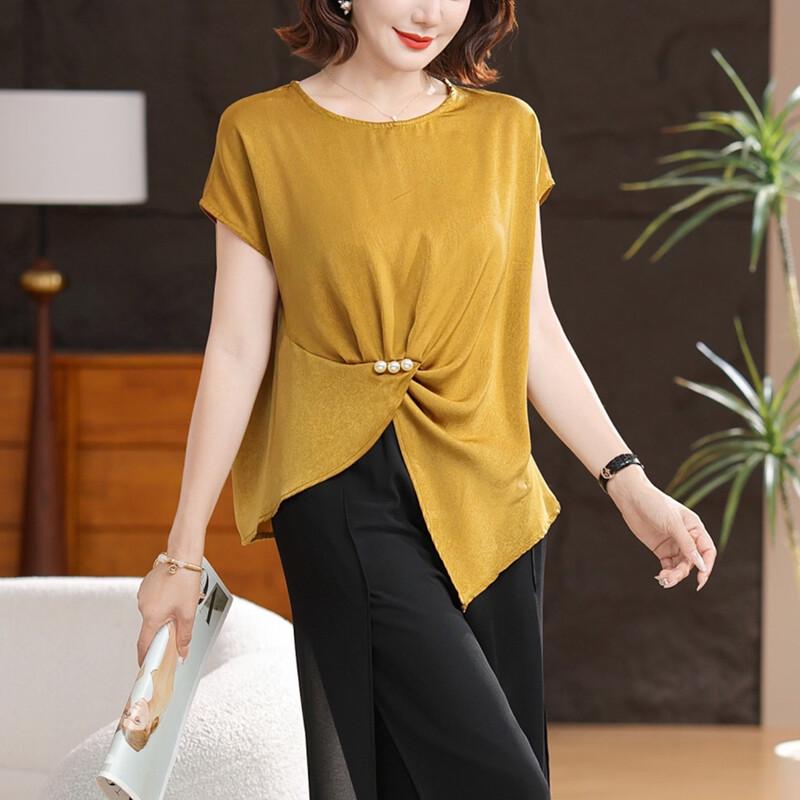 Yuzhaolin Summer Short Sleeve Top for Women 2XL