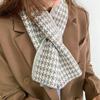 Female Plaid Cross Scarf Knitted Shawls Grid Wraps Korean Long Shawls Women Winter Scarves
