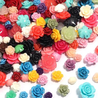 10Pcs 6/8/10/12/15mm Colorful Imitation Coral Flower Beads Loose Spacer Resin Beads For DIY Charms Bracelet Earrings Accessories