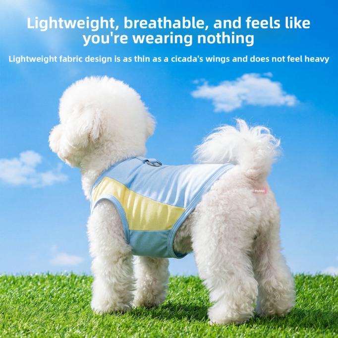 Thin Breathable Color-Block Dog Summer Vest, Cooling Anti-Heat Pet Clothes for Small to Medium Dogs, Ideal for Daily Indoor and Outdoor Wear