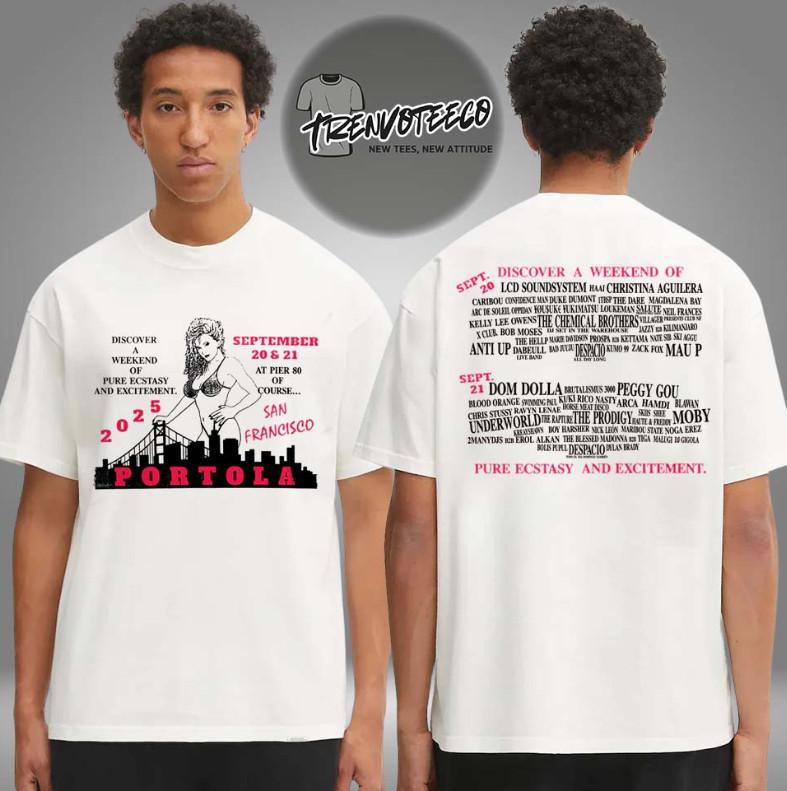 

Portola Music Festival Pure Ecstasy Lineup Two Sided Unisex T-Shirt Unisex T-Shirt XXXXL