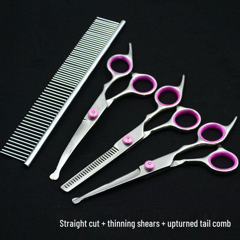 Pet Grooming Curved Scissors Set - Professional Dog Hair Trimming Tool