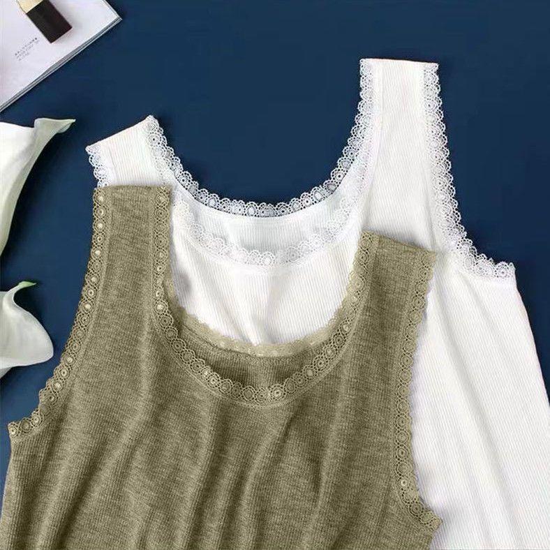 Modal Summer Thin Ribbed Camisole Vest with Women's Lace Floral Power Slim Fit for Outerwear and Innerwear, As Well As A Base Vest