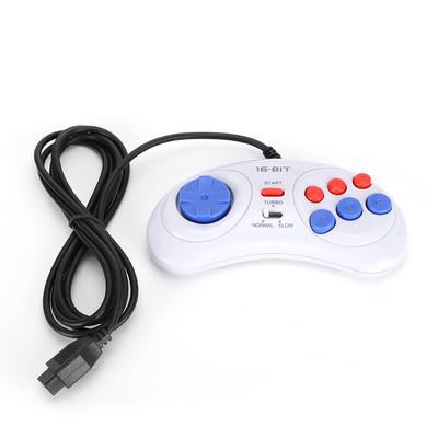 16Bit 9-Pin Mini Handheld Spielkonsole Ergonomischer Gaming-Controller Weiß für Sega
