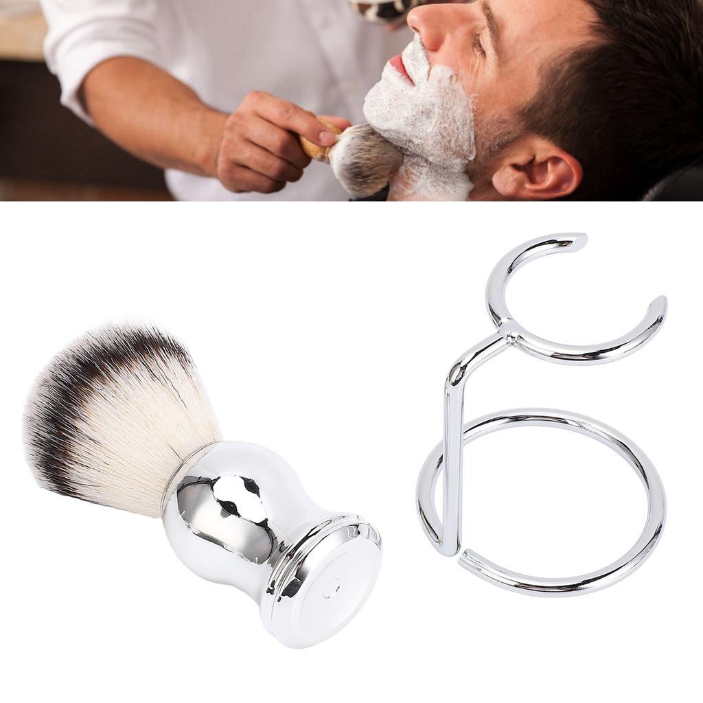 Beard Shaving Brush with Stand Man Beard Kit Synthetic Hair Shaving Brush with Holder Stand Rack