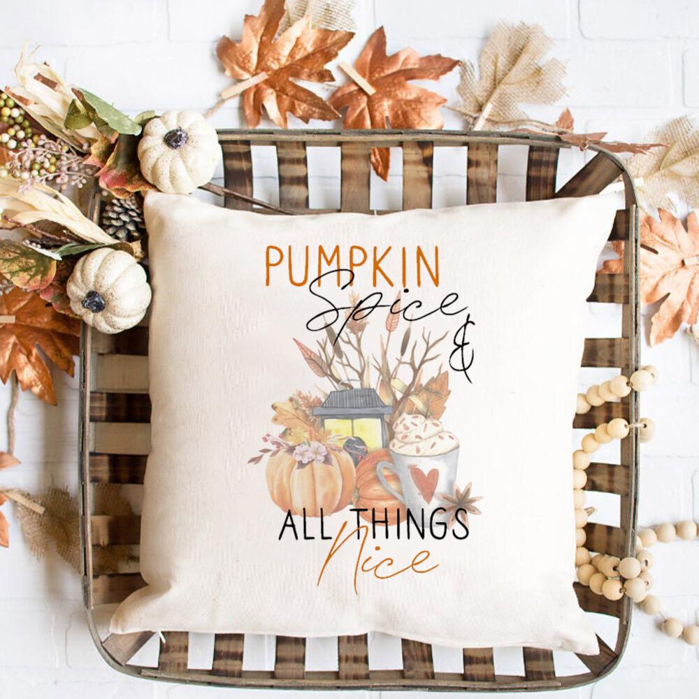 Farmhouse Pumpkin spice Cushion cover Fall Print Art Cushion Pumpkin Art pillowcase Pumpkin Patch Home Decor Cushion
