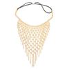 European and American Fashion Rhinestone Mask Female, Sexy Exaggerated Grid Hollow Tassel Decoration