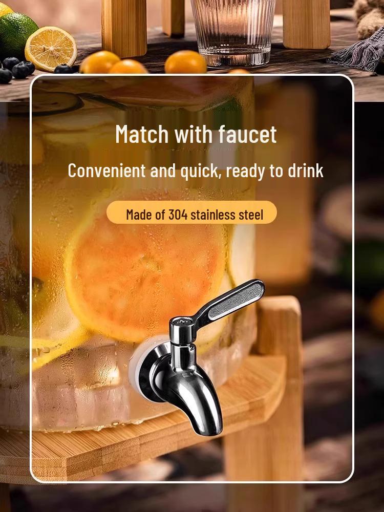 Glass Beverage Dispenser: High-Temperature Resistant Lemonade, Tea, and Juice Container