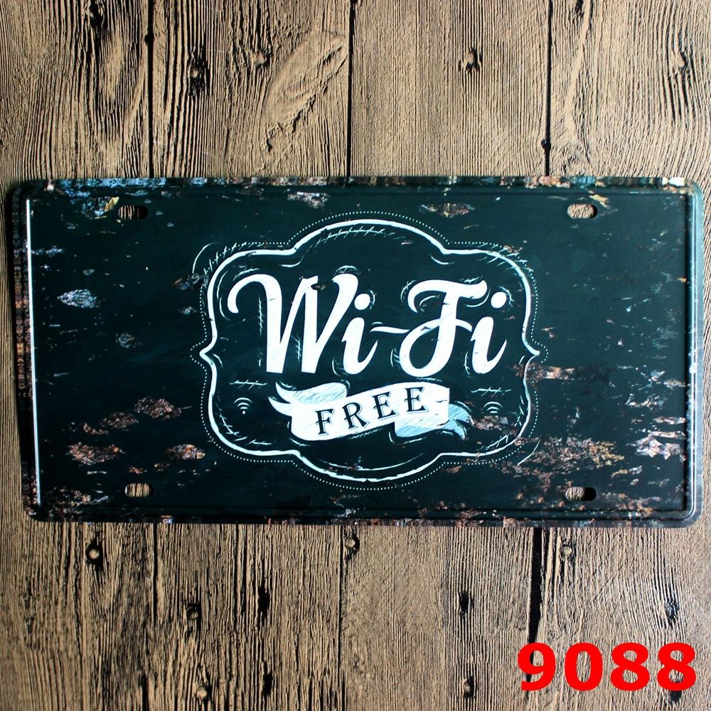 Retro License Plate Frameless Iron Restaurant Bedroom Hotel Decoration