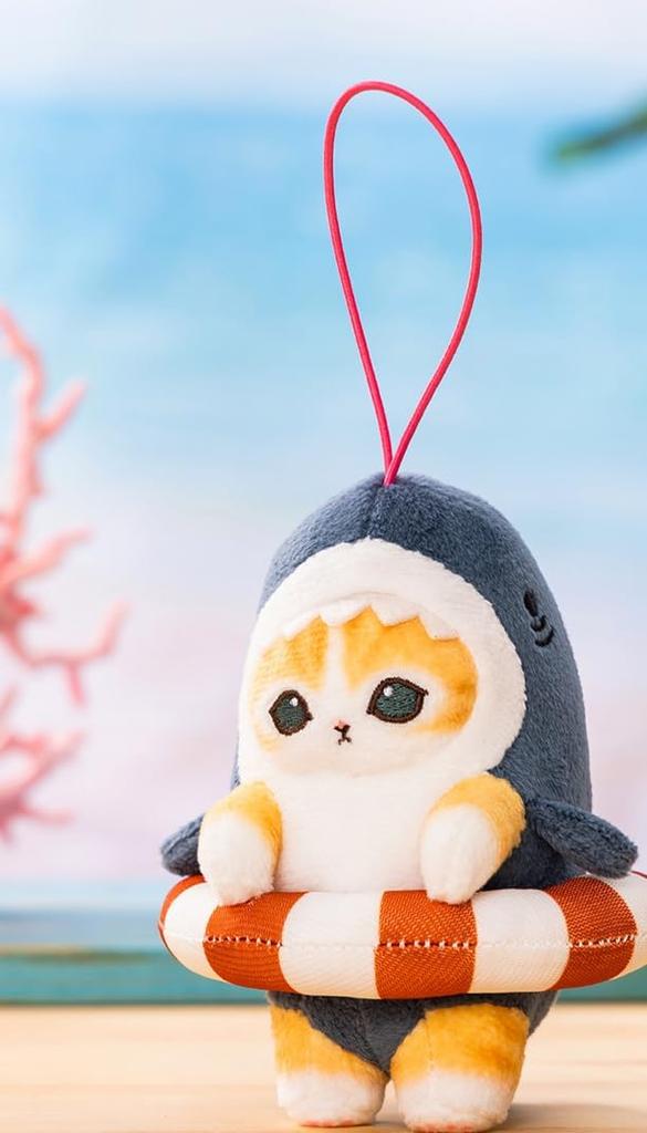 Shark Nyan Big Plush Enjoy with a Official 11cm Shark Mascot, Float, (Approx. Nyan)