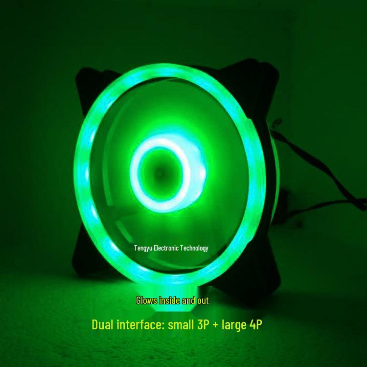 Battery Life Warrior 12cm Dual Aperture Luminous Case Fan with Rainbow RGB Lighting