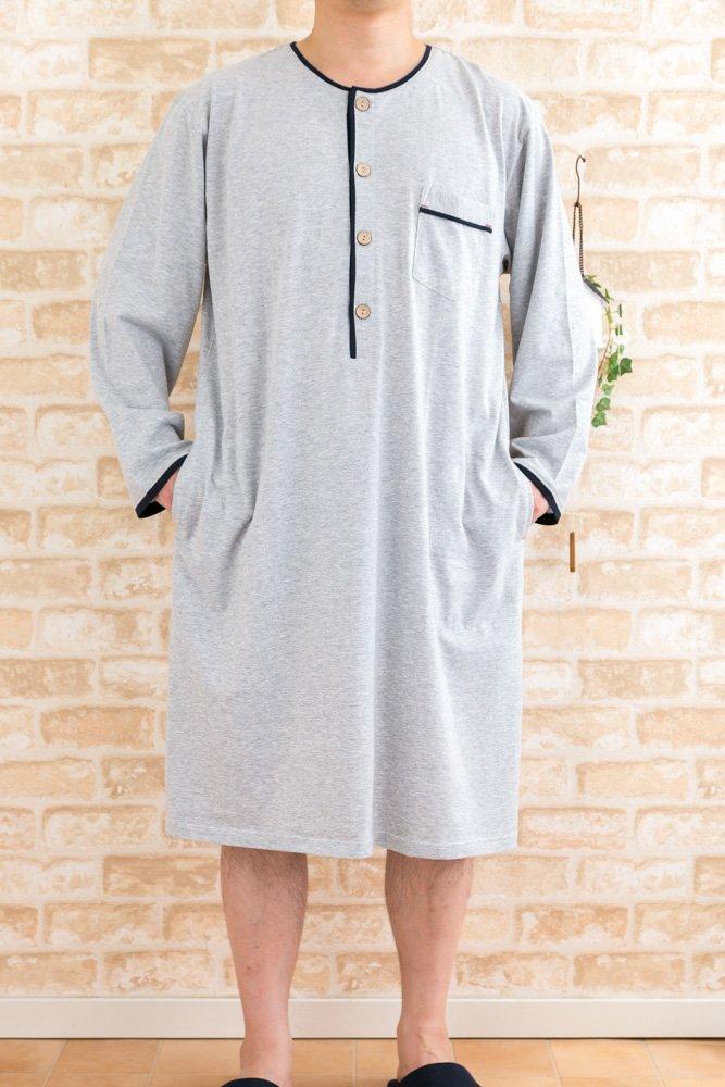 Eye unisex Henley pullover cotton jersey perfect for spring and early 17113 light K's long-sleeved sleeper, 100% knit, fall. (3L, gray)