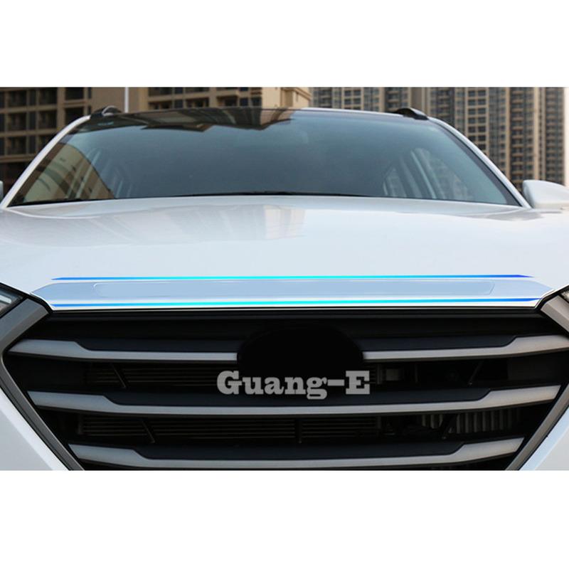 For Hyundai Tucson 2015 2016 2017 2018 Car Body Styling Garnish Cover Front Engine Machine Grille Upper Hood Lid Trim Stick 1PCs