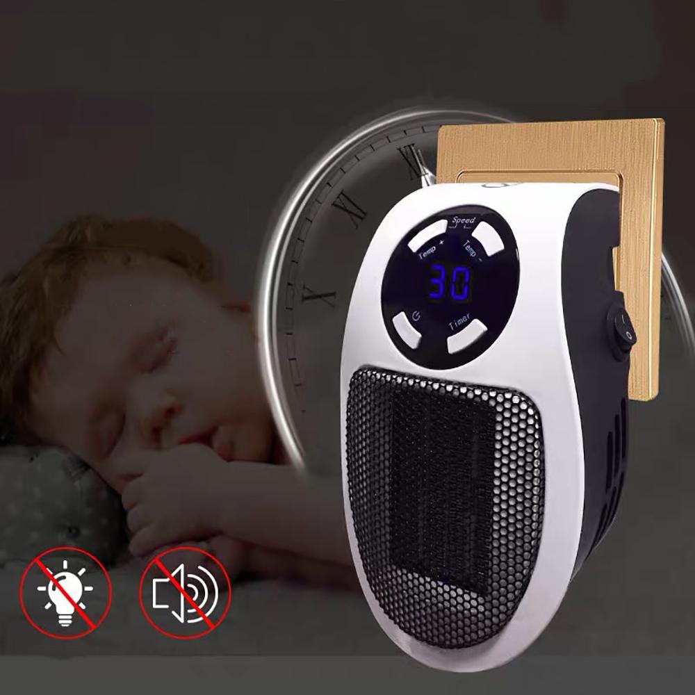 New Wall outlet heater with timer and remote control (+ remote control), US plug, 500 W