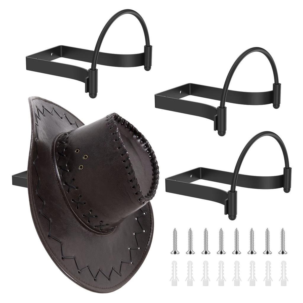 4 st Metall Cowboyhattställ Väggmonterad Kepsdisplayhållare Dekorativ Cowboyhattshållare för Hem Lägenhet Sovsal