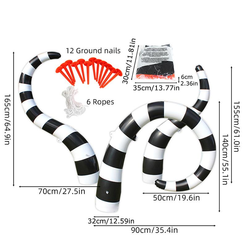 

3PC Party Decorations Patio Inflatable Halloween Decorations Durable Giant Yard Sandworm Inflatable Garden Decorations Outdoor чёрный/белый
