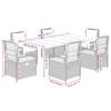 Vidaxl 7-Cz. Garden Furniture Set With Cushions, Grey, PE Rattan