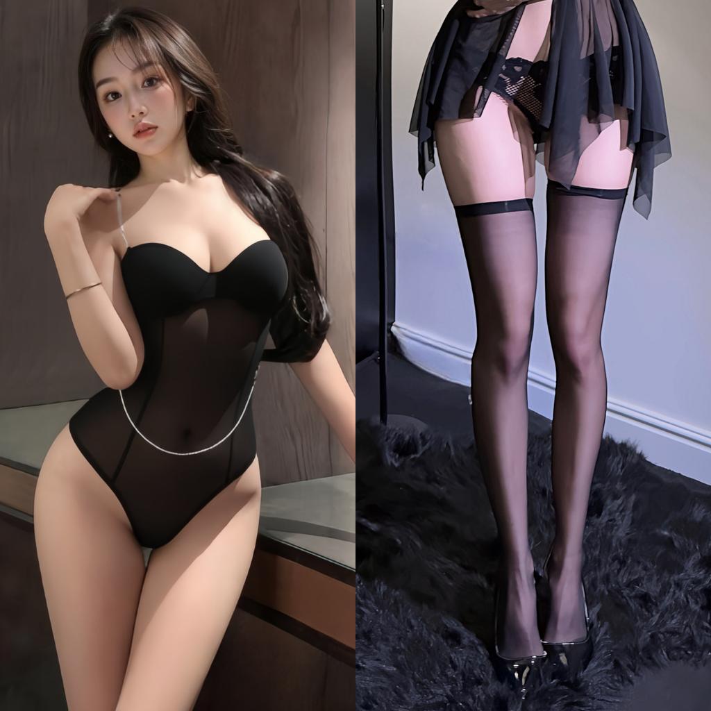 Sexy lingerie small breasts show big sexy one-piece uniform bed flirting open file free pure desire temptation passion suit