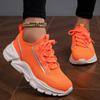 Mesh Orange Casual Shoes Breathable Thick Sole Shoes Women 2026 Woman Comfortable Autumn Lace-up Fashion Slip On Sports Shoes