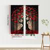 2 PCS Romantic Rose Heart Tree Printed Curtains Flat Print Valentine's Day Window Decor Living Room Bedroom Decor