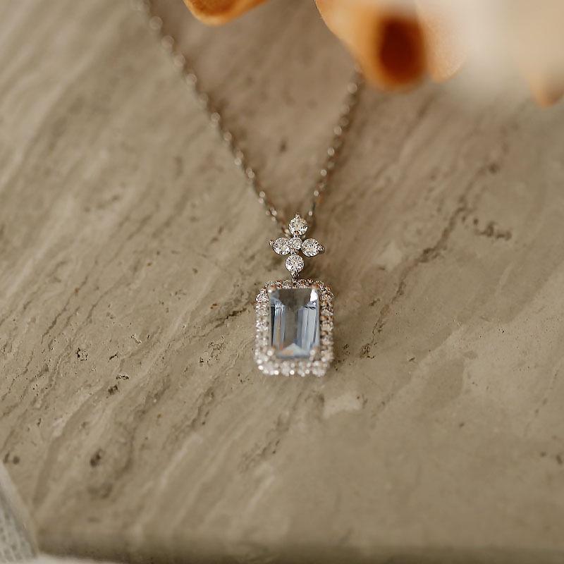 

Ожерелье из серебра S925 с морским синим цирконом - Женская высококлассная минималистичная роскошь, трендовый дизайн 2022 года 925 Silver