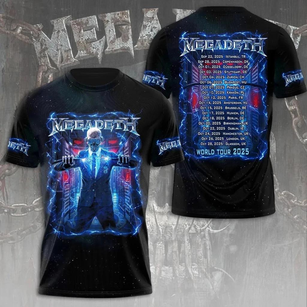 Megadeth Rock Band World Tour 2026 Limited Edition 3D Tee Shirt